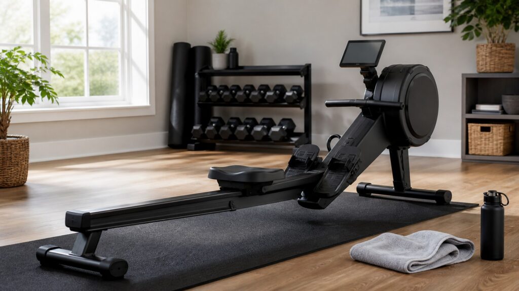 rowing machines for home workouts arranged in a practical buyer guide scene