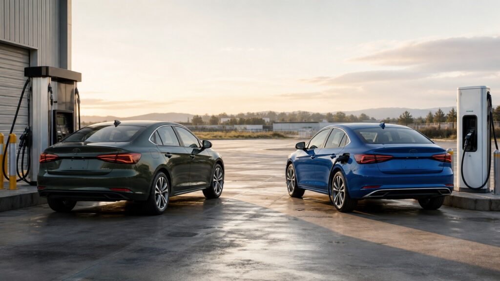 sedans shopping setup for fuel, charging, and operating costs with practical vehicle-focused details