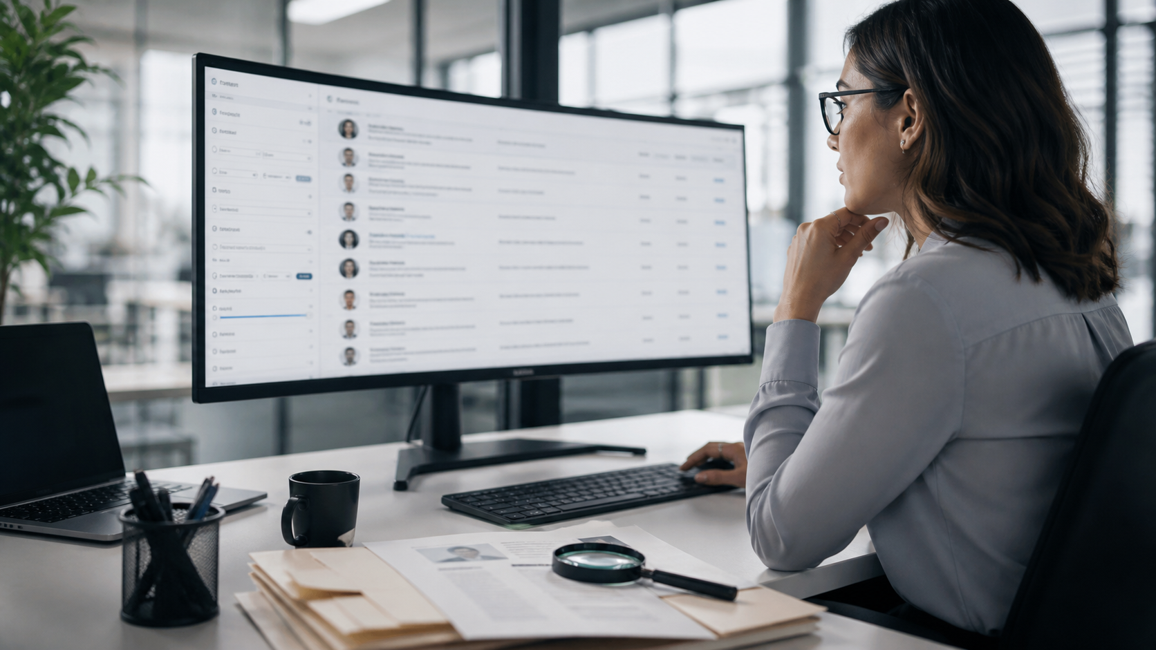 Ultra photorealistic recruiting software hero image for SeekOut Review: Performance, Pros, and Cons