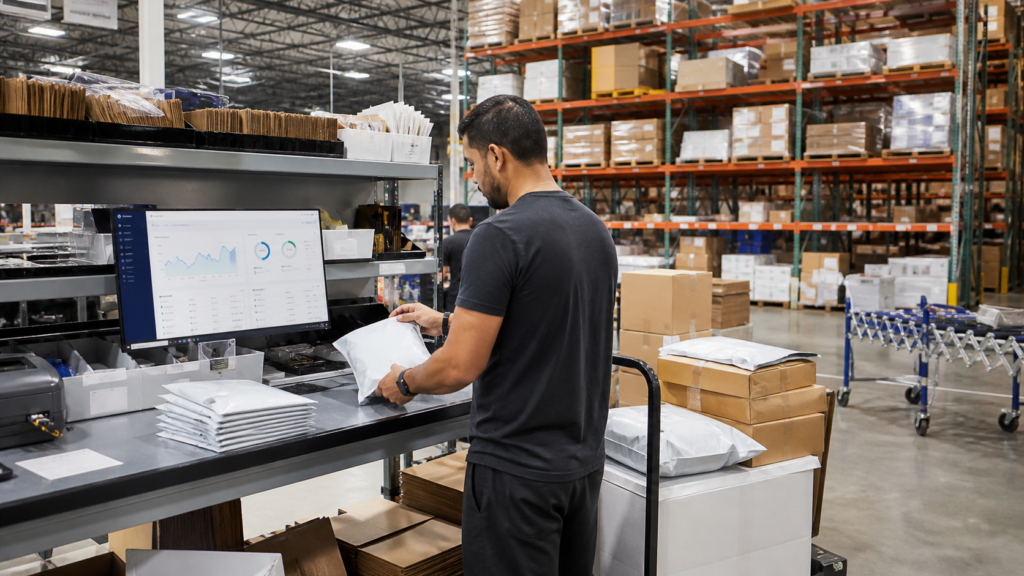 Ultra photorealistic hero image for ShipBob Review for Third-Party Fulfillment Services