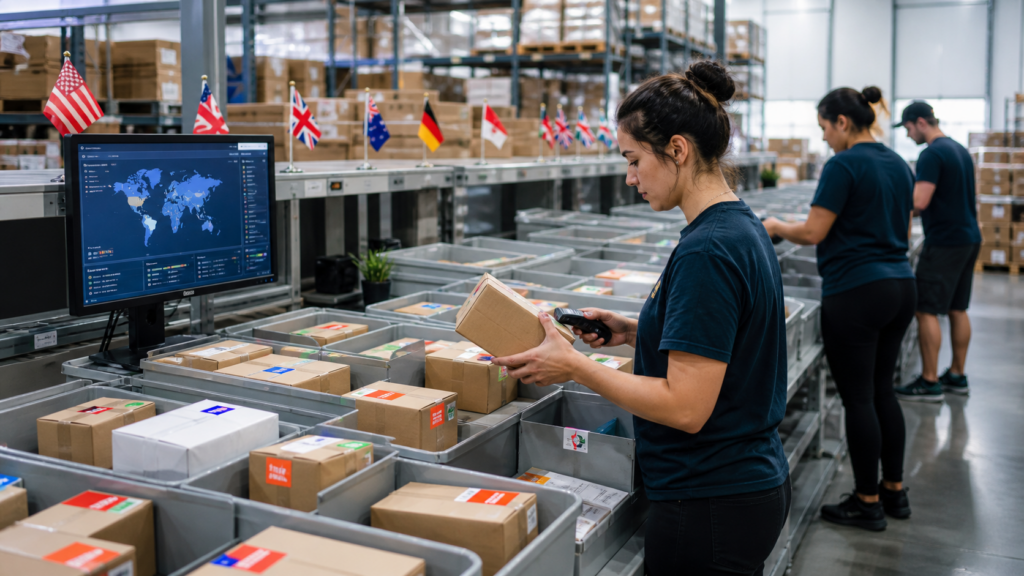 Ultra photorealistic hero image for ShipMonk Review for Global Fulfillment Services