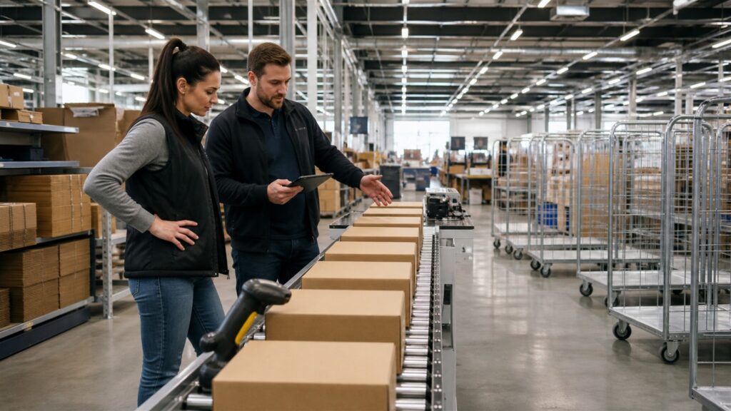 warehouse and ecommerce managers evaluating unbranded packing station and carrier workflow for a high-volume orders buying decision