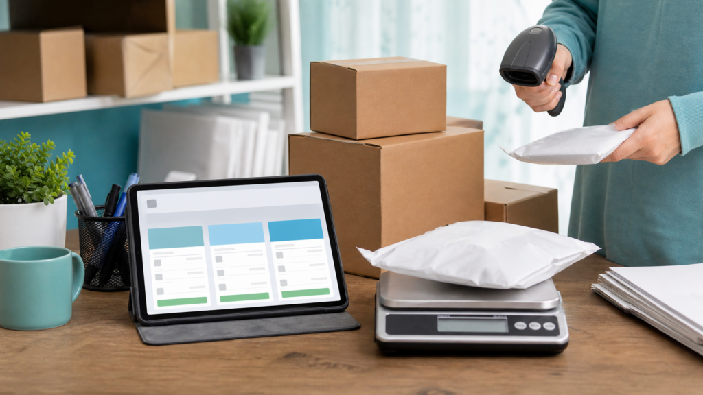 Ultra photorealistic shipping software hero image for Shippo review