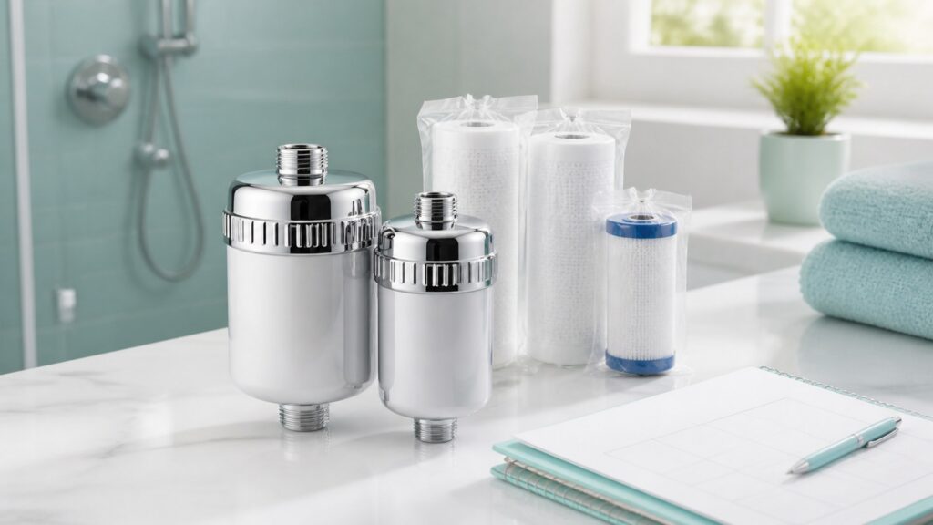 Unbranded shower water filters products arranged for a careful buying comparison