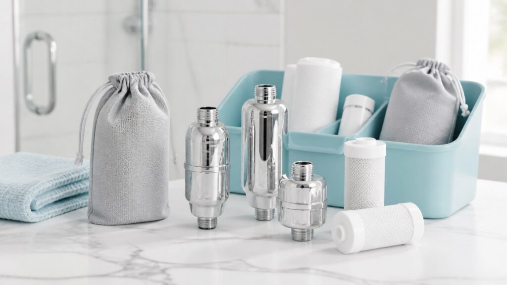 Unbranded shower water filters products arranged for a careful buying comparison