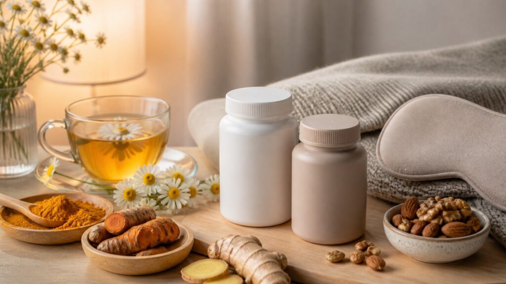 Unbranded sleep supplements products arranged for a careful buying comparison