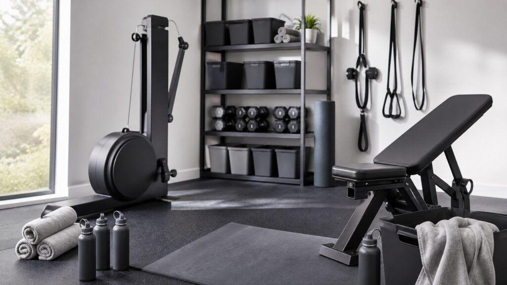 smart home gyms for family users arranged in a practical buyer guide scene