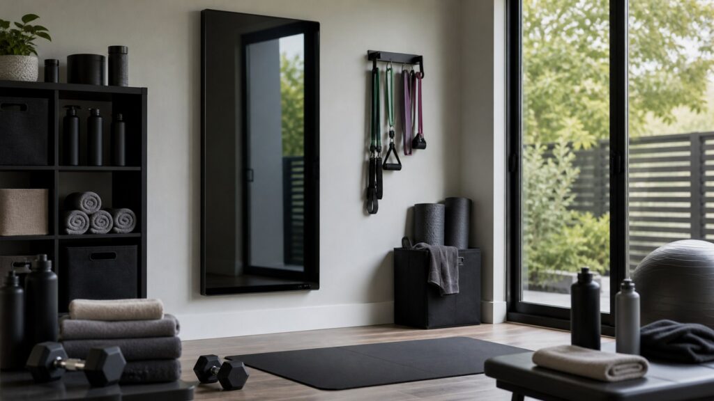 smart workout mirrors for family users arranged in a practical buyer guide scene