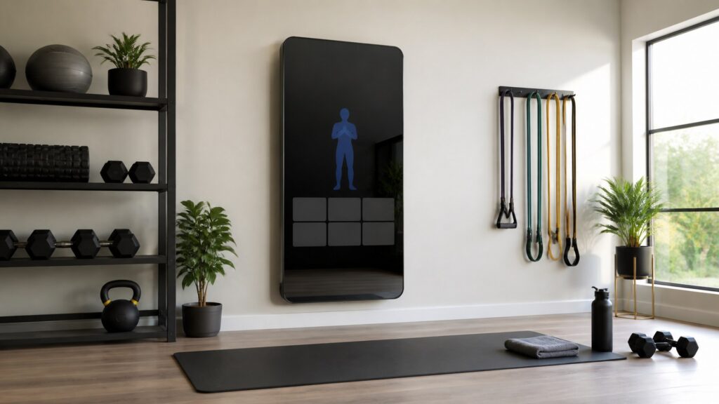 smart workout mirrors for guided workouts arranged in a practical buyer guide scene