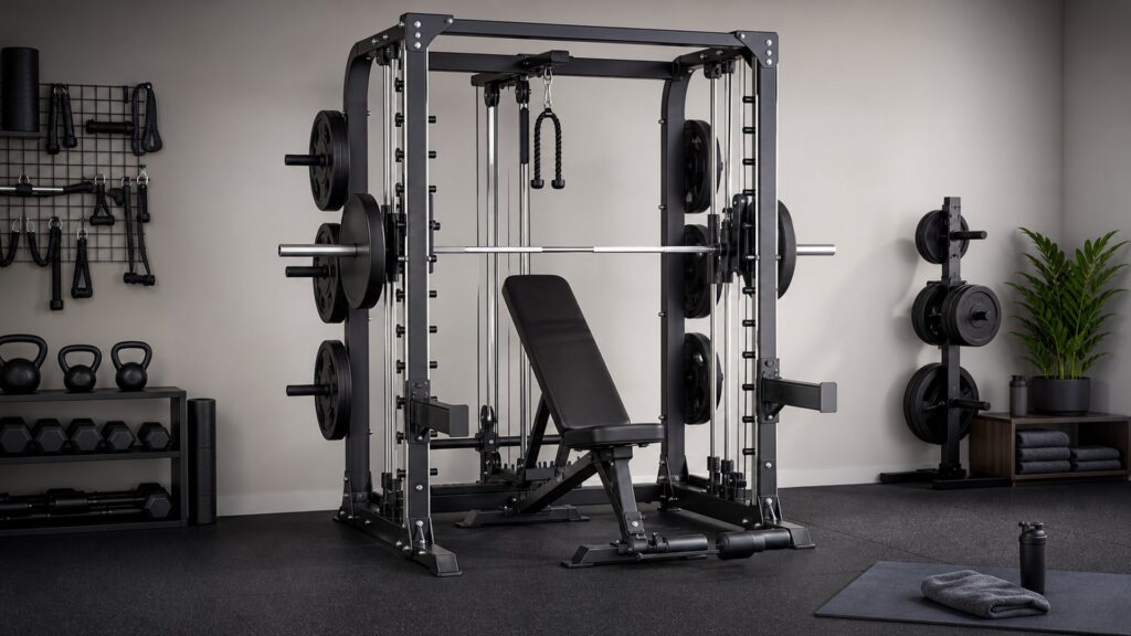 smith machines for strength programs arranged in a practical buyer guide scene