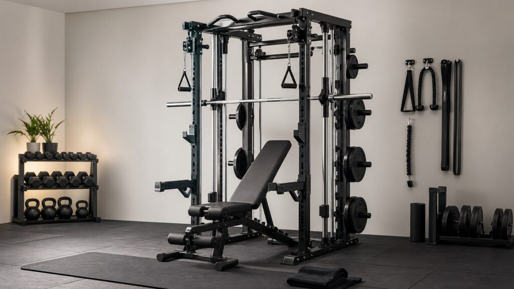 smith machines for overall use arranged in a practical buyer guide scene