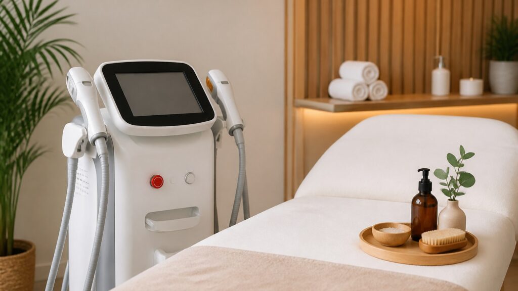 Unbranded editorial arrangement illustrating Spa Equipment Buying Guide for Professional Services