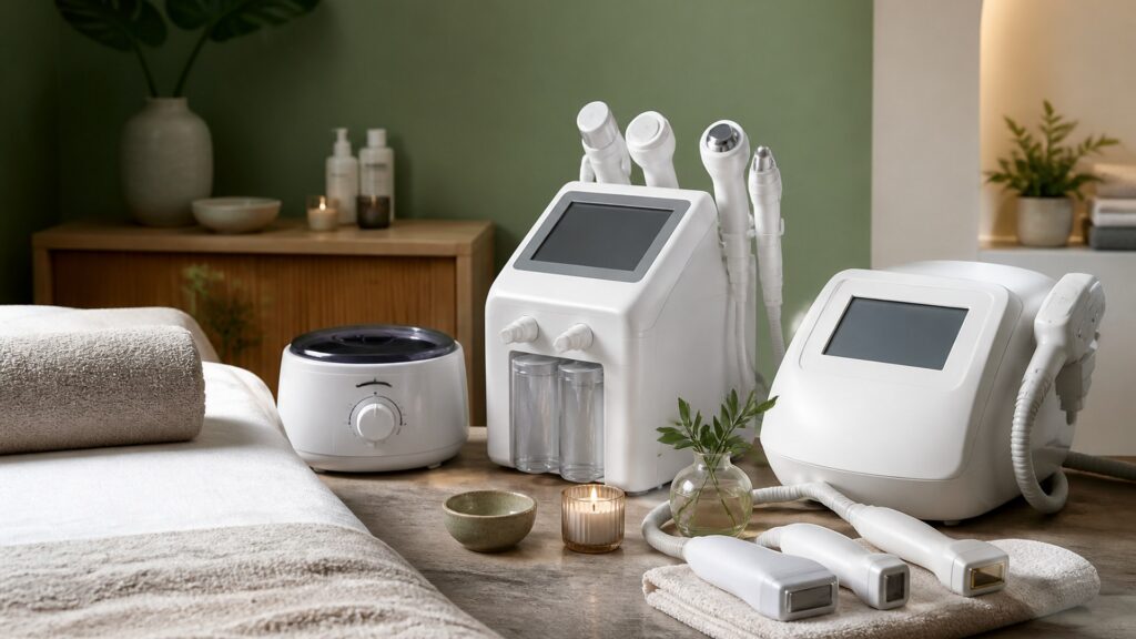 Unbranded editorial arrangement illustrating Spa Equipment Buying Guide: How to Choose the Right One