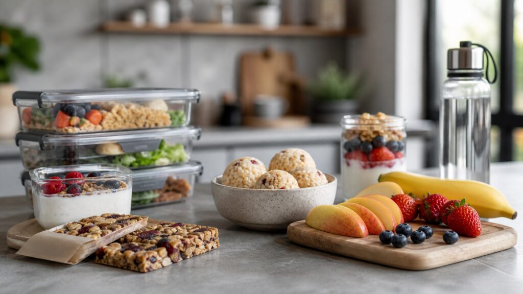 Unbranded sports nutrition foods products arranged for a careful buying comparison