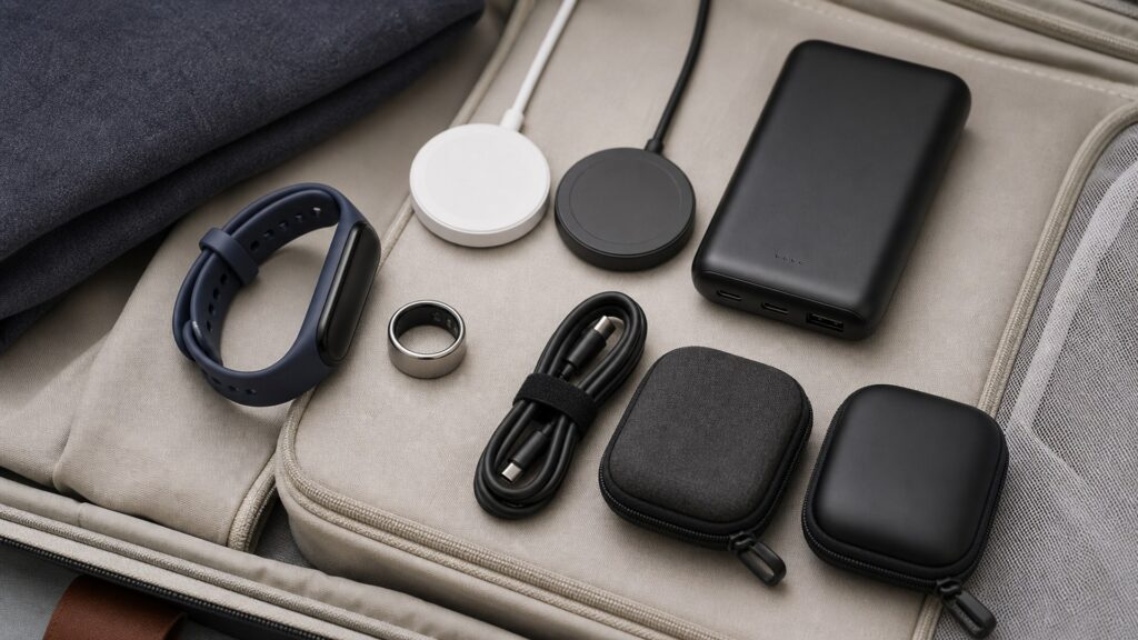 Unbranded stress tracking wearables products arranged for a careful buying comparison