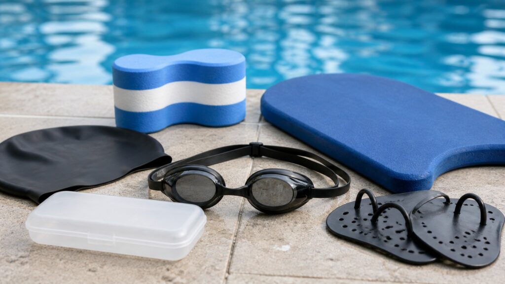 swim goggles for technique drills arranged in a practical buyer guide scene