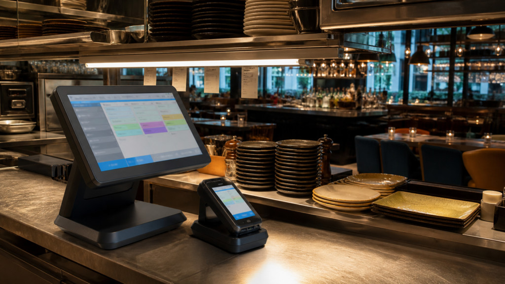 Ultra photorealistic POS hero image for Toast POS Review for Full Service Restaurant POS