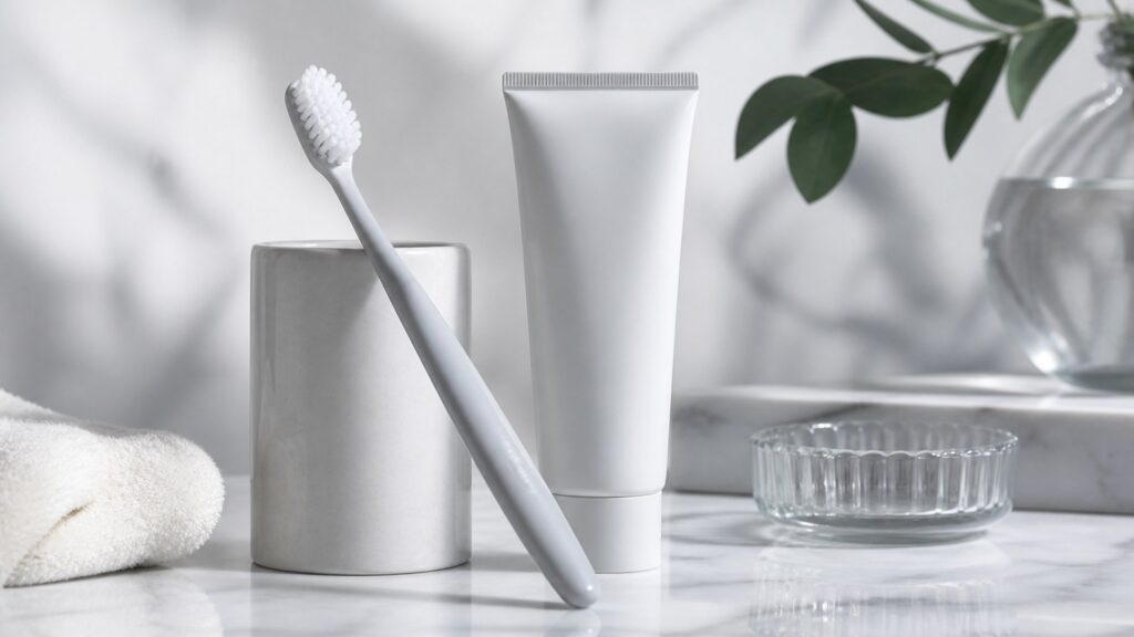 Unbranded editorial arrangement illustrating Toothbrushes Buying Guide for Whitening Routines