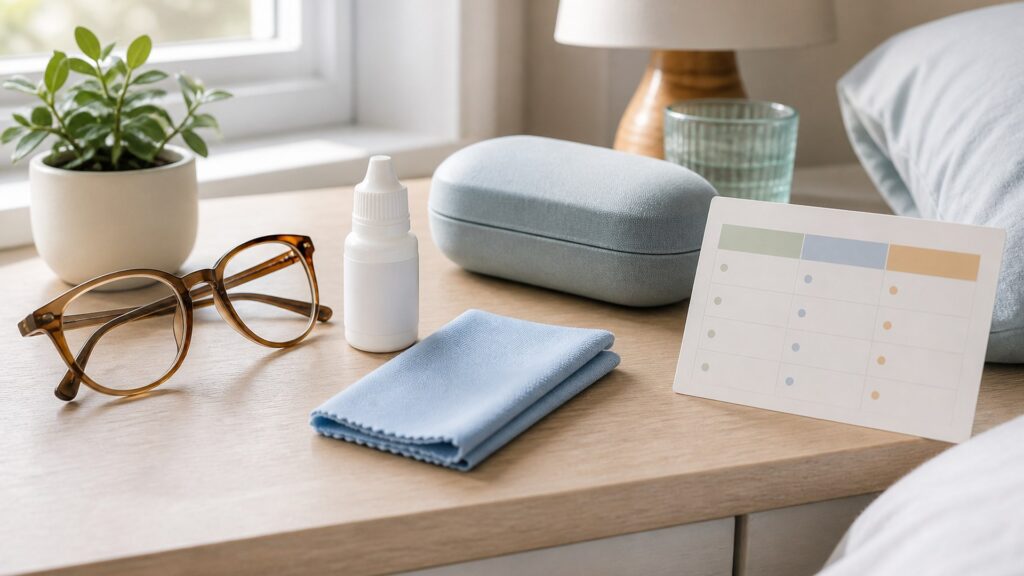 Unbranded vision care products arranged for a careful buying comparison