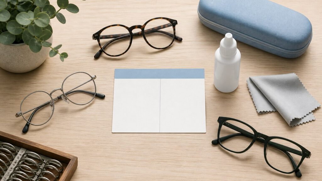 Unbranded vision care products arranged for a careful buying comparison