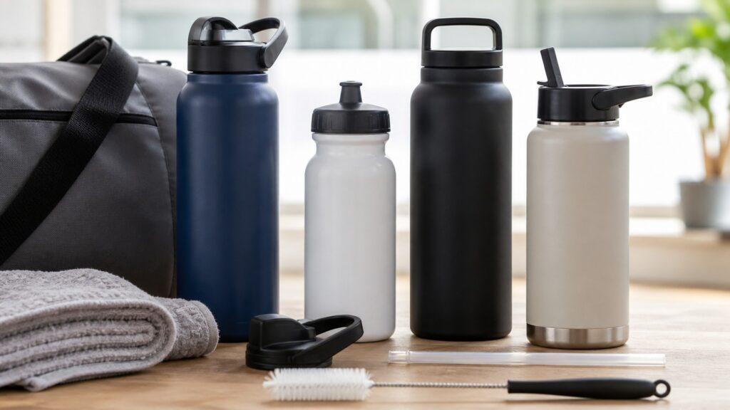 water bottles for overall use arranged in a practical buyer guide scene