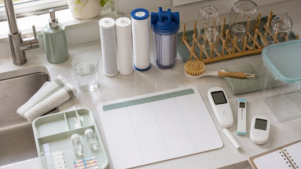 Unbranded water & hygiene health devices products arranged for a careful buying comparison
