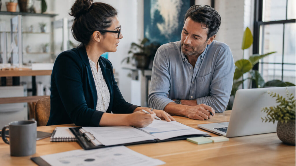 Editorial business scene illustrating benefits administration services and freelancer accounting software
