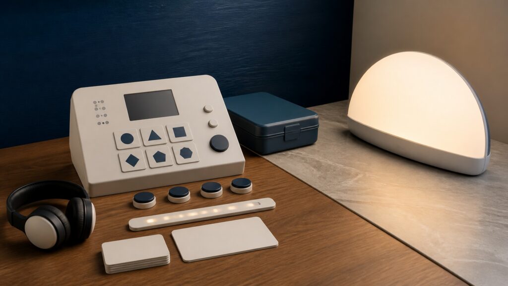 People-free editorial still life for What Makes Cognitive Training Devices Different from Dawn Simulation Lights