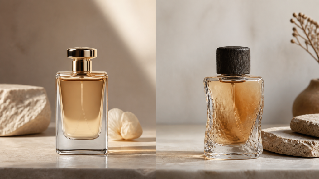 designer vs niche fragrances explainer hero image for Review Streets
