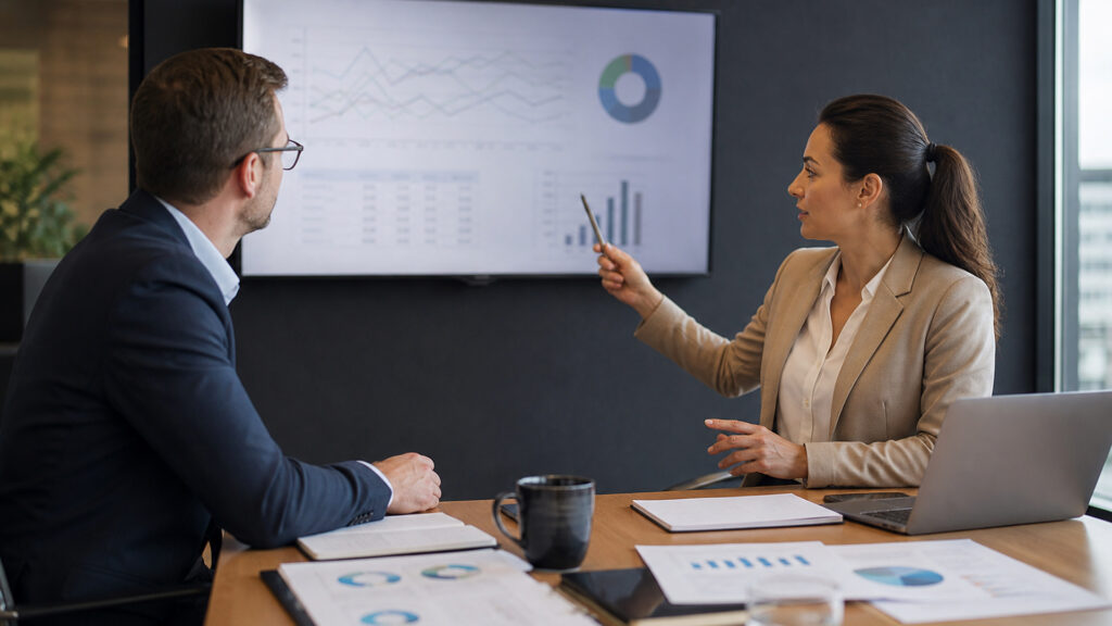 Editorial business scene illustrating digital marketing agencies and cloud accounting software