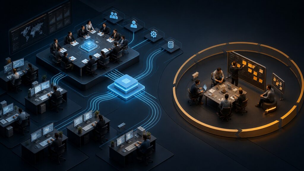 Editorial business scene illustrating enterprise project management software and agile project management software