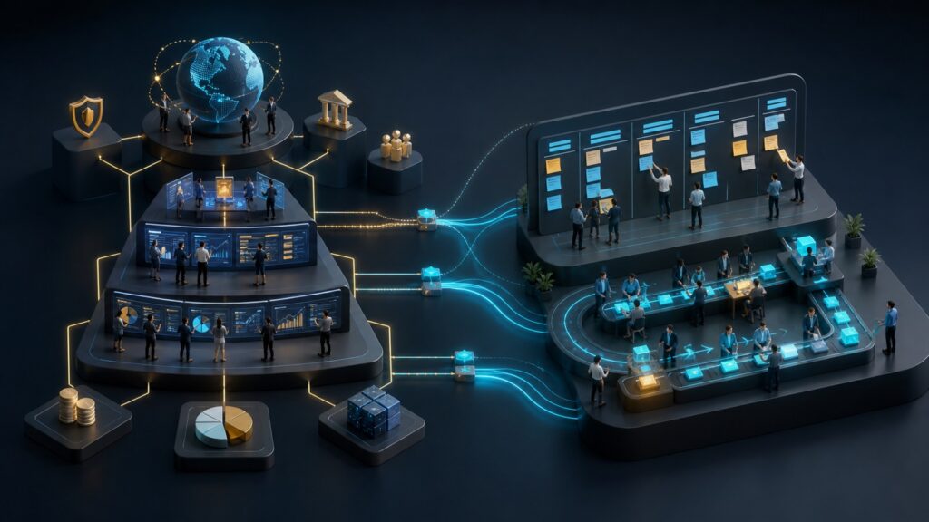 Editorial business scene illustrating enterprise project management software and kanban project management software