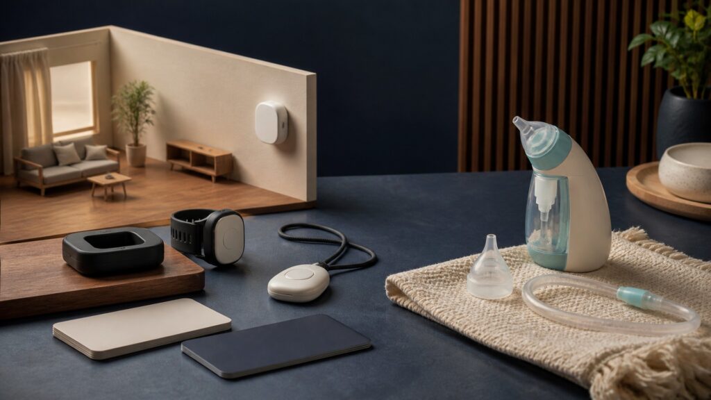 People-free editorial still life for What Makes Fall Detection Devices Different from Baby Nasal Aspirators