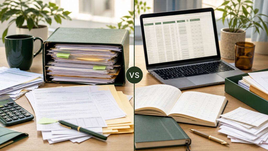 Editorial business scene illustrating freelancer tax software and freelancer accounting software