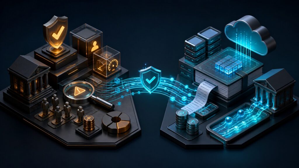 Editorial business scene illustrating high-risk merchant accounts and cloud accounting software