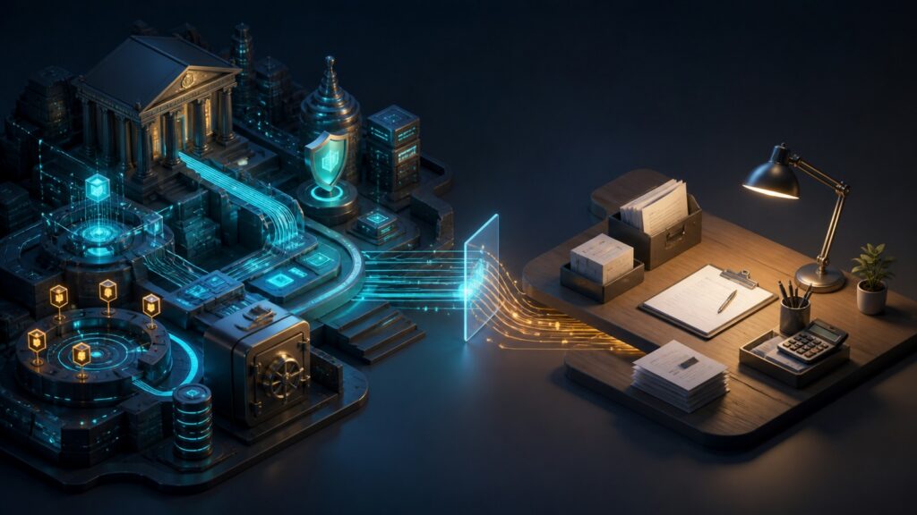 Editorial business scene illustrating high-risk merchant accounts and freelancer accounting software