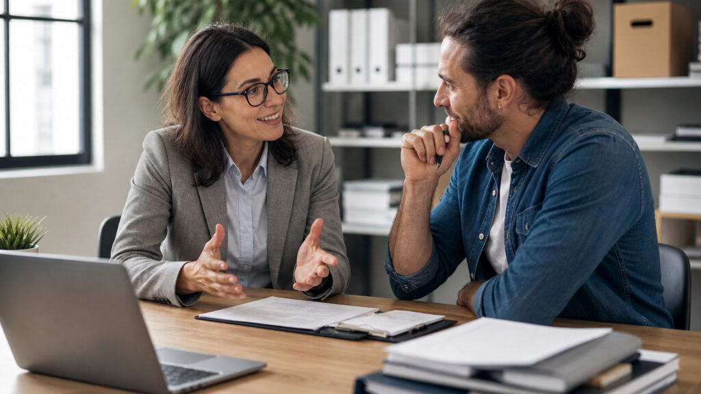 Editorial business scene illustrating hr outsourcing services and freelancer accounting software