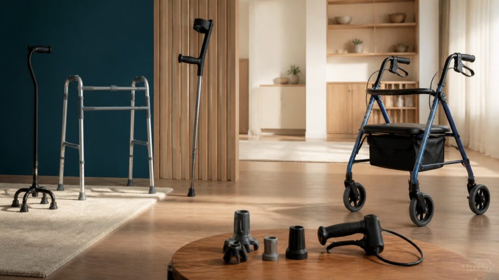 People-free editorial still life illustrating movement between places versus adapted task mechanics