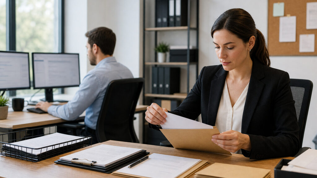 Editorial business scene illustrating registered agent services and cloud accounting software