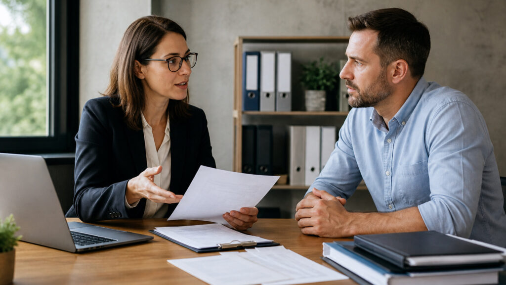 Editorial business scene illustrating registered agent services and freelancer accounting software