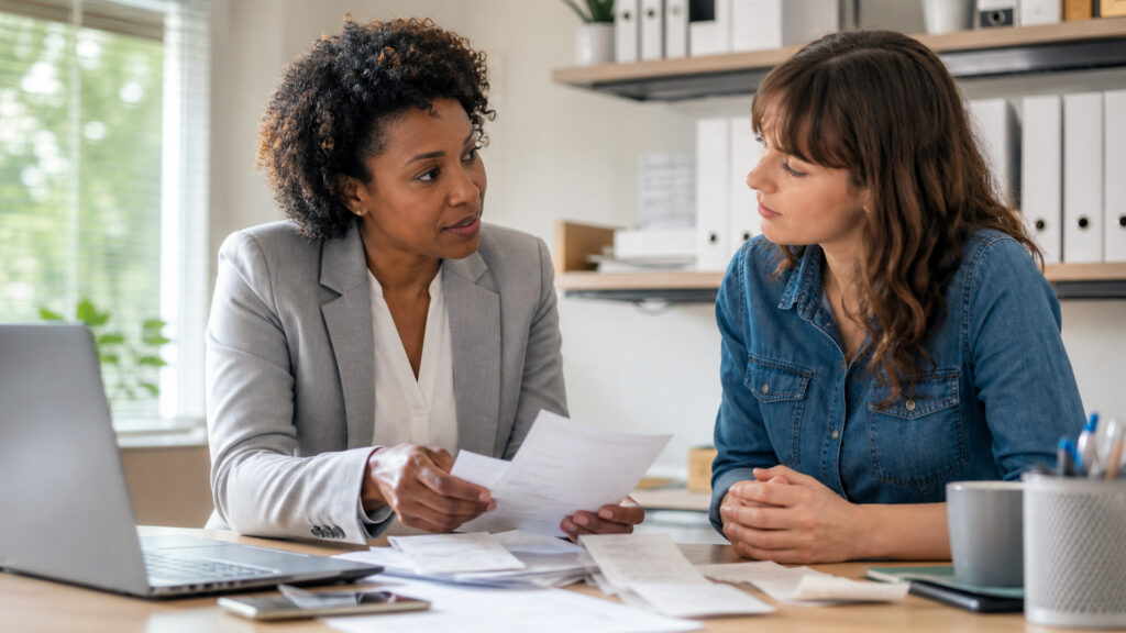 Editorial business scene illustrating tax preparation services and freelancer accounting software