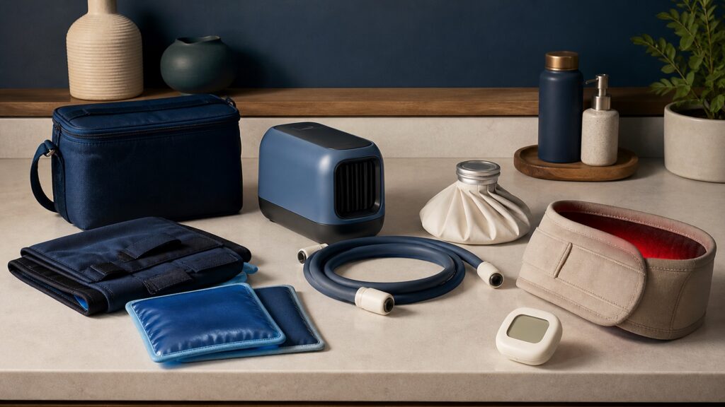 People-free editorial still life illustrating heat removal versus thermal addition