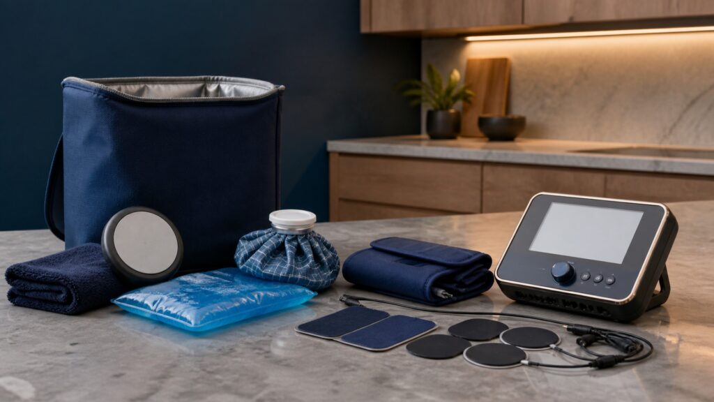 People-free editorial still life illustrating passive pack cooling versus adjustable electrode current