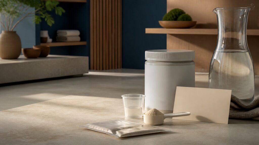 People-free editorial still life illustrating specific bowel or surface goal versus physical-device input