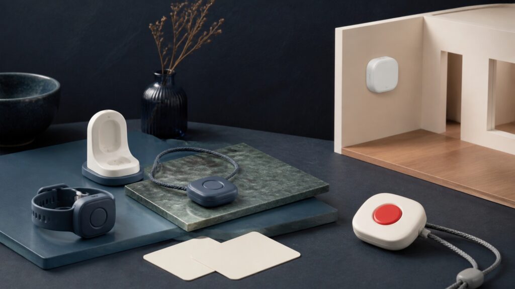 People-free editorial still life for When to Use Fall Detection Devices Instead of Emergency Alert Buttons