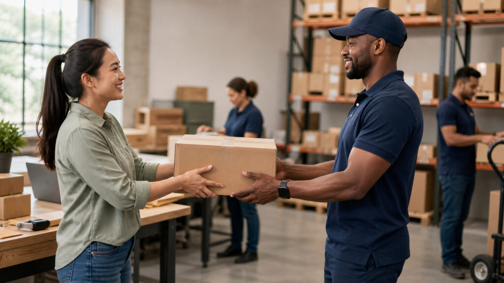 Editorial business scene illustrating fulfillment providers and self-fulfilling orders