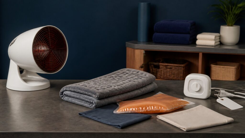 People-free editorial still life illustrating thermal addition rather than heat removal