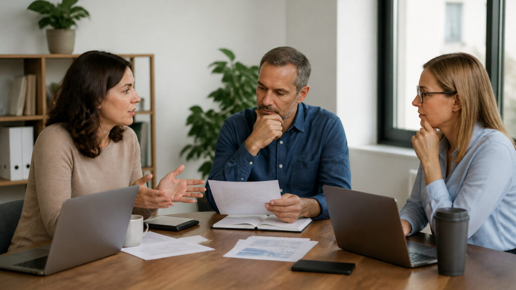 Editorial business scene illustrating hr outsourcing services and cloud accounting software