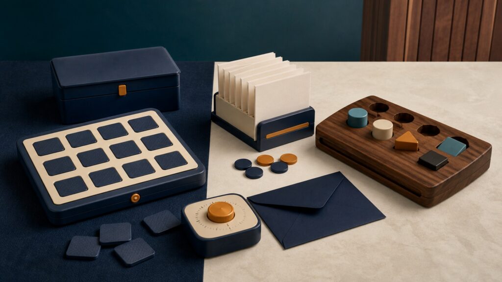 People-free editorial still life for When to Use Memory Training Devices Instead of Cognitive Training Devices