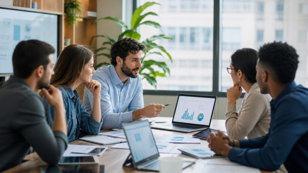 Editorial business scene illustrating seo services and enterprise accounting software